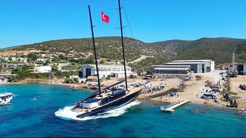 50.5-Meter Sailing Yacht Built Over 7 Years Launched in Bodrum